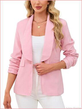 Womens Casual Blazer Long Sleeve Open Front Lapels Business Office Suit Jacket